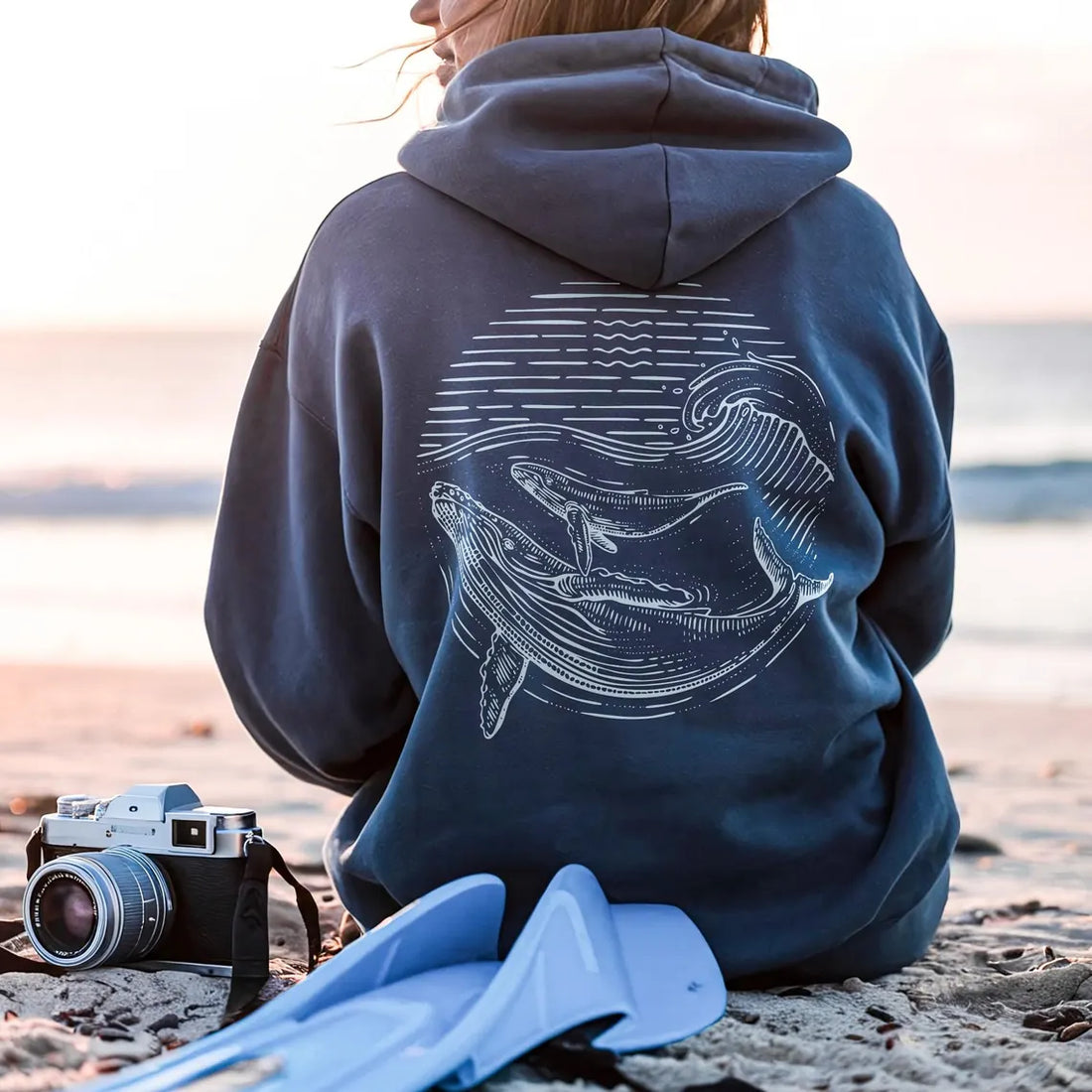 Whale Hoodie For Sea Life Lovers Diving Girl Sweatshirt Ocean Lovers Gift Coconut Girl Gift Respect The Locals Shirt For Whale Lovers