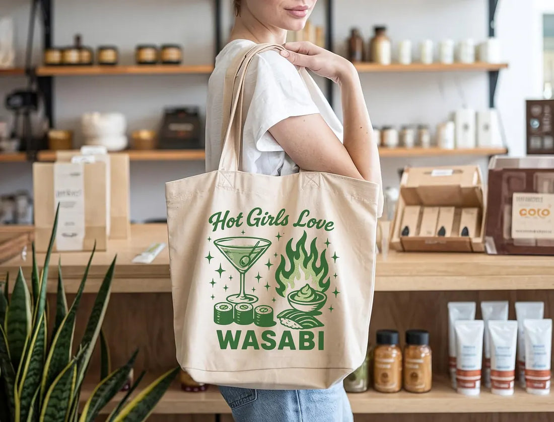 Hot Girl Tote Funny Wasabi Sushi Canvas Reusable Bag