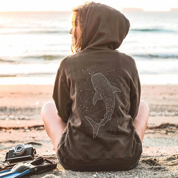Whale Shark Hoodie For Ocean Lovers Gift Minimalist Sea Hooded Sweatshirt Coconut Beachy Girl Hoodie Gift Sea Animals Shirt For Shark Lovers